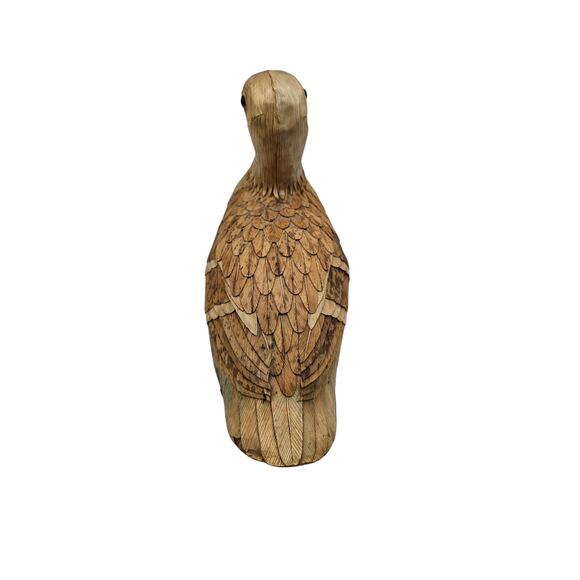 Vintage Corn Husk Wood Mallard Duck Hand Pieced Folk Art The Wooden Nickel - Picture 4 of 5